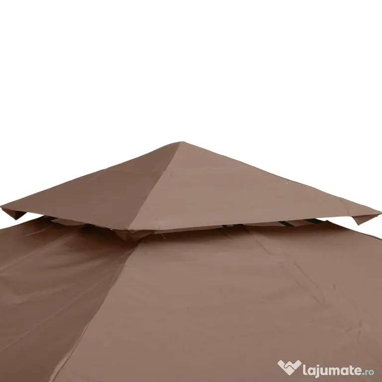 Outsunny Acoperis de Schimb pentru Foisor 3x3m, Prelata pentru Foisor cu 2 Niveluri Rezistent la Razele UV, Cafeniu (NUMAI PRELATA)