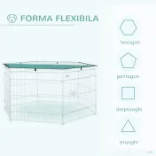PawHut Țarc Modular Animale Ușă Acces Acoperiș Impermeabil Pliabil, Φ120x60 cm | Aosom Romania