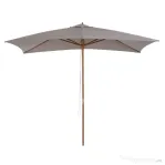 Outsunny Umbrelă de grădină 2x3 m impermeabilă, din lemn cu husă detașabilă din poliester, gri