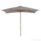 Outsunny Umbrelă de Grădină 2x3m Parasolar Impermeabil din Lemn Lacuit cu Copertină Detașabilă Gri | Aosom Romania