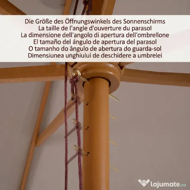 Outsunny Umbrelă de Grădină 2x3m Parasolar Impermeabil din Lemn Lacuit cu Copertină Detașabilă Gri | Aosom Romania
