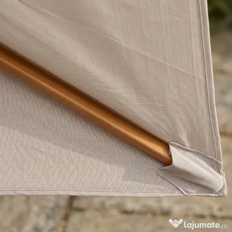 Outsunny Umbrelă de Grădină 2x3m Parasolar Impermeabil din Lemn Lacuit cu Copertină Detașabilă Gri | Aosom Romania