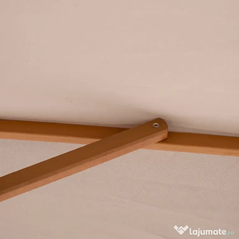 Outsunny Umbrelă de Grădină 2x3m Parasolar Impermeabil din Lemn Lacuit cu Copertină Detașabilă Gri | Aosom Romania
