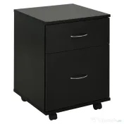 HOMCOM Comodă Mobilă pentru Birou, Design Modern pe Roți, din Lemn, 41x39x58cm, Negru | Aosom Romania 