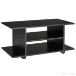 Homcom Mobilier Pentru Tv in Lemn cu Roti, Negru,40x40x80cm