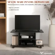 Mobilier Pentru Tv in Lemn cu Roti HOMCOM, Negru,40x40x80cm| Aosom RO | Aosom Romania