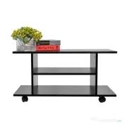 Mobilier Pentru Tv in Lemn cu Roti HOMCOM, Negru,40x40x80cm| Aosom RO | Aosom Romania