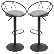 Homcom Set 2 Scaune de Bar – Pivotante, Maro, Reglabile 78–100 cm | Aosom Romania