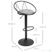 Homcom Set 2 Scaune de Bar – Pivotante, Maro, Reglabile 78–100 cm | Aosom Romania