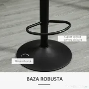 Homcom Set 2 Scaune de Bar – Pivotante, Maro, Reglabile 78–100 cm | Aosom Romania