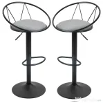 Homcom Set 2 Scaune de Bar – Pivotante, Maro, Reglabile 78–100 cm