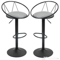 Homcom Set 2 Scaune de Bar – Pivotante, Maro, Reglabile 78–100 cm