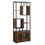 HOMCOM biblioteca stil industrial, 70x30x180cm, maro