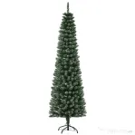 Brad de Craciun cu zapada artificiala190cm, Brad verde cu baza detasabila, decoratiune de Craciun, verde HOMCOM | Aosom Romania