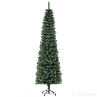 Brad de Craciun cu zapada artificiala190cm, Brad verde cu baza detasabila, decoratiune de Craciun, verde HOMCOM | Aosom Romania