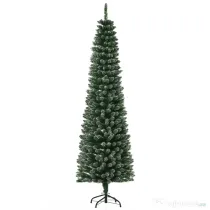 Brad de Craciun cu zapada artificiala190cm, Brad verde cu baza detasabila, decoratiune de Craciun, verde HOMCOM | Aosom Romania