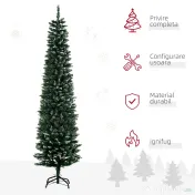Brad de Craciun cu zapada artificiala190cm, Brad verde cu baza detasabila, decoratiune de Craciun, verde HOMCOM | Aosom Romania