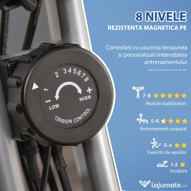 HOMCOM bicicleta pliabila 2 in 1, 8 nivele, gri | Aosom Romania