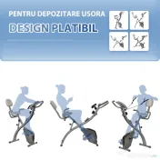 HOMCOM bicicleta pliabila 2 in 1, 8 nivele, gri | Aosom Romania