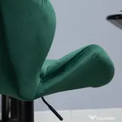 HOMCOM Scaun Bar, 2 piese, cu Înălțime Reglabilă, Bază Metalică cu pad-urile antiderapante, 46x48x83-104 cm, Verde | Aosom Romania