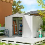 Outsunny Magazie Gradina 277×195×192 cm – Otel & PP cu Usi Glisante Duble
