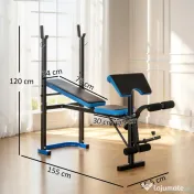 Soozier Bancă de Greutăți Reglabilă cu Suport pentru Haltere și Role pentru Picioare, pentru Antrenamente de Forță și Ridicare de Greutăți, Stație Multifuncțională pentru Sală de Sport Acasă, Negru | Aosom Romania 