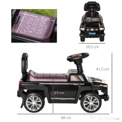 HOMCOM Mașinuță cu Volan pentru Copii, Design Ergonomic, Negru, 68x30.5x41.5 cm, Joc Interactiv | Aosom Romania