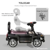HOMCOM Mașinuță cu Volan pentru Copii, Design Ergonomic, Negru, 68x30.5x41.5 cm, Joc Interactiv | Aosom Romania