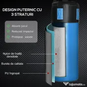 HOMCOM Set Sac de Box Suspendat cu Mănuși, Sac de Box cu 3 Straturi și Geantă de Transport, Albastru 