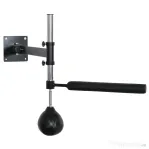 HOMCOM Speed Bag montabilă pe perete pentru box și MMA, cu înălțime reglabilă și suport, din oțel și PU, 79x72x20 cm, neagră