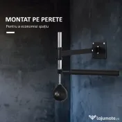 HOMCOM Speed Bag montabilă pe perete pentru box și MMA, cu înălțime reglabilă și suport, din oțel și PU, 79x72x20 cm, neagră 