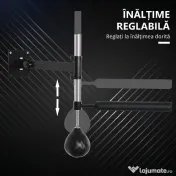 HOMCOM Speed Bag montabilă pe perete pentru box și MMA, cu înălțime reglabilă și suport, din oțel și PU, 79x72x20 cm, neagră 