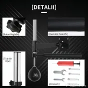 HOMCOM Speed Bag montabilă pe perete pentru box și MMA, cu înălțime reglabilă și suport, din oțel și PU, 79x72x20 cm, neagră 