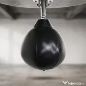 HOMCOM Speed Bag montabilă pe perete pentru box și MMA, cu înălțime reglabilă și suport, din oțel și PU, 79x72x20 cm, neagră 