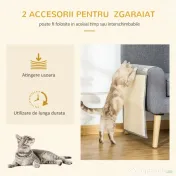 PawHut Set 2 Stâlpi de Zgâriat pentru Pisici, Bază Stabilă, 42,5x42,5 cm, Gri | Aosom Romania