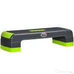 HOMCOM Step Fitness pentru aerobic reglabil pe 3 înălțimi de 10-15-20 cm, din plastic, verde și gri