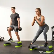 HOMCOM Stepper Aerobic Reglabil pe 3 Înălțimi, Step Fitness din Plastic pentru Antrenament, 78x28x10/15/20 cm, Verde | Aosom Romania