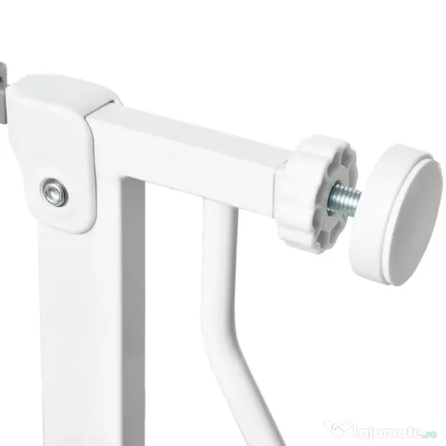 Poarta de Siguranta PawHut pentru Caini din Otel si ABS, Portita pentru Caini Extensibila 75-145cm pentru Scari si Usi, Alb | Aosom Romania