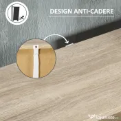 HOMCOM Pantofar cu 2 usi rabatabile si dulap, reglabil, natural, alb