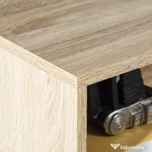 Pantofar cu 2 usi rabatabile si dulap pentru pantofi HOMCOM, reglabil, natural, alb | Aosom Romania