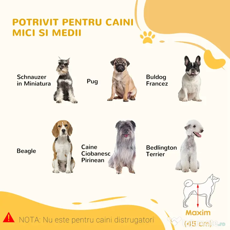 PawHut Poarta Extra Lata Independenta de 183x36x70cm pentru Animale de Companie, cu Lungime Reglabila, Bariere pentru Casa, Usa, Hol, Natur