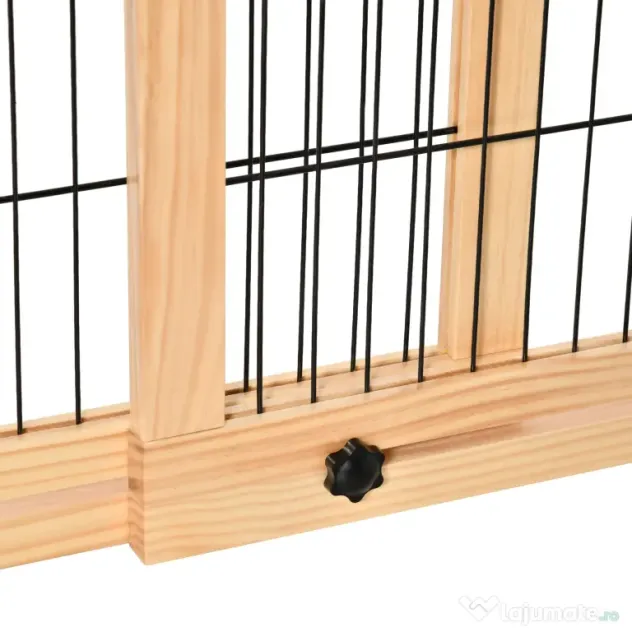 PawHut Poarta Extra Lata Independenta de 183x36x70cm pentru Animale de Companie, cu Lungime Reglabila, Bariere pentru Casa, Usa, Hol, Natur