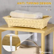 Kleankin Turn Mobilier Baie, Spațiu Depozitare Vertical, Lemn, 34x30x173cm, Design Compact | Aosom Romania
