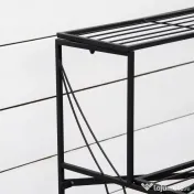 Outsunny Suport pentru Plante din Metal, Scară Suport pe 3 Niveluri pentru Ghivece de Grădina în Stil Vintage, 95x63x72 cm, Negru | Aosom Romania