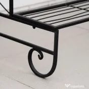 Outsunny Suport pentru Plante din Metal, Scară Suport pe 3 Niveluri pentru Ghivece de Grădina în Stil Vintage, 95x63x72 cm, Negru | Aosom Romania