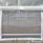 Outsunny Sera Tip Tunel cu Ușă, Panouri și 8 Ferestre Rulabile, din Oțel Galvanizat și PE, 3.97x3x2 m, Alb 