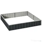 Outsunny Strat de Cultivare Ridicat, Modular și Fără Fund din Oțel Zincat, 258x90x30 cm, Gri Închis
