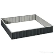 Outsunny Strat de Cultivare Ridicat, Modular și Fără Fund din Oțel Zincat, 258x90x30 cm, Gri Închis 