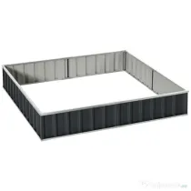 Outsunny Strat de Cultivare Ridicat, Modular și Fără Fund din Oțel Zincat, 258x90x30 cm, Gri Închis