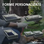 Outsunny Strat de Cultivare Ridicat, Modular și Fără Fund din Oțel Zincat, 258x90x30 cm, Gri Închis 